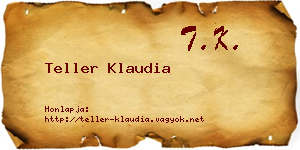 Teller Klaudia névjegykártya