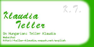 klaudia teller business card